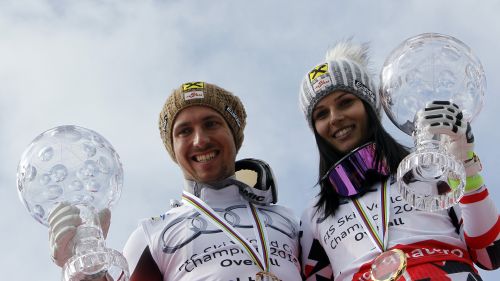 The greeting of the champions for Anna Veith: "A privilege to have shared the podium with a star like you"