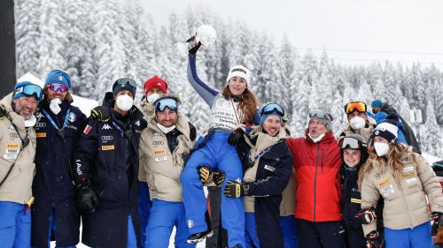 Sofia Goggia's party: in the morning of Lenzerheide that cup goes "home"