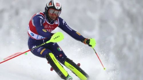 Liberator on the podium of Jaun's slalom, on the night of Adrian Pertl's first success