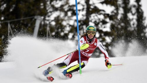 Are slalom bis, Katharina Liensberger's first World Cup pearl!