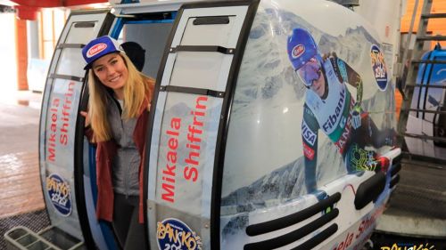 A gondola for Mikaela, who greets Bansko with a gift, 250 points and ... a game of bowling