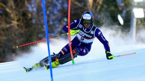 Manfred Moelgg ... there it is! Best time in the 1st run of the slalom bis on the "Aloch"