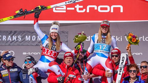 A crazy Switzerland in Crans-Montana. Corinne Suter: "Winning the cup here is a dream"