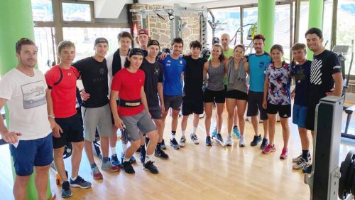 For the guys of the Trentino Ski Team a special training with ... Stefano Gross