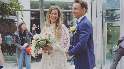A new skiing couple joins: Resi Stiegler and David Ketterer got married
