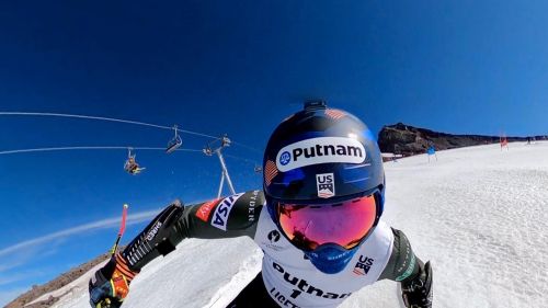 Ted Ligety back on skis in Mount Hood, not even 40 days after the MTB accident