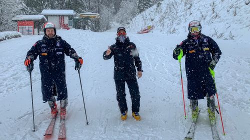 Maurberger and Moelgg under the snow of Valle Aurina baptize the "Guasleitn" and prepare for the return
