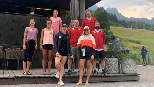There is also biathlon in the work session for the girls of the Austrian slalom national team