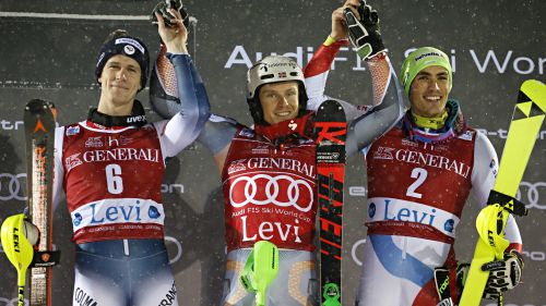 Kristoffersen also takes the overall leadership; Stefano Gross loses the first group in slalom