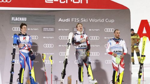 For the slalom cup 5 athletes running (with the lowest score in the last 30 years), but Kristoffersen "sees" the trio
