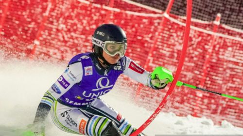 European Cup in Vaujany: the very young Aicher in front of Slokar, Viviani and Insam are there for the podium