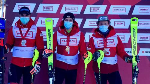 The new Swiss slalom champion? It is Noel Von Gruenigen, the son of the great Michael