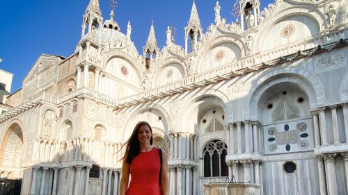 Tina Weirather splendid tourist among the wonders of Venice: "The first time ... and it won't be the last"