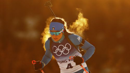 Fall for Wierer during a training session