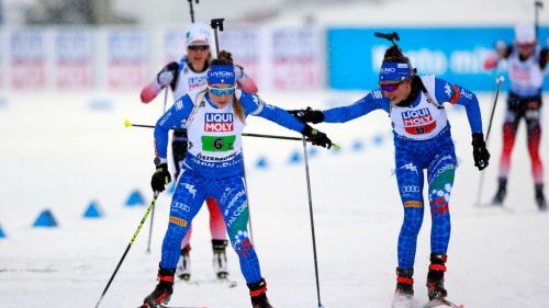 Biathlon: grande Italia terza nella Staffetta femminile. Vince la Francia