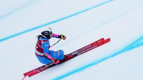 Giorgia Collomb ai piedi del podio nello slalom di Nor-Am Cup a Mont Saint-Sauveur, 8a Anna Trocker